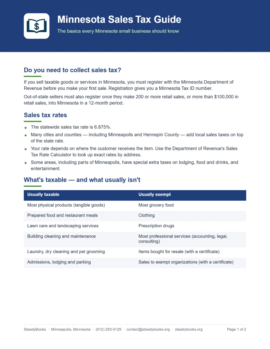 Preview of the Minnesota Sales Tax Guide