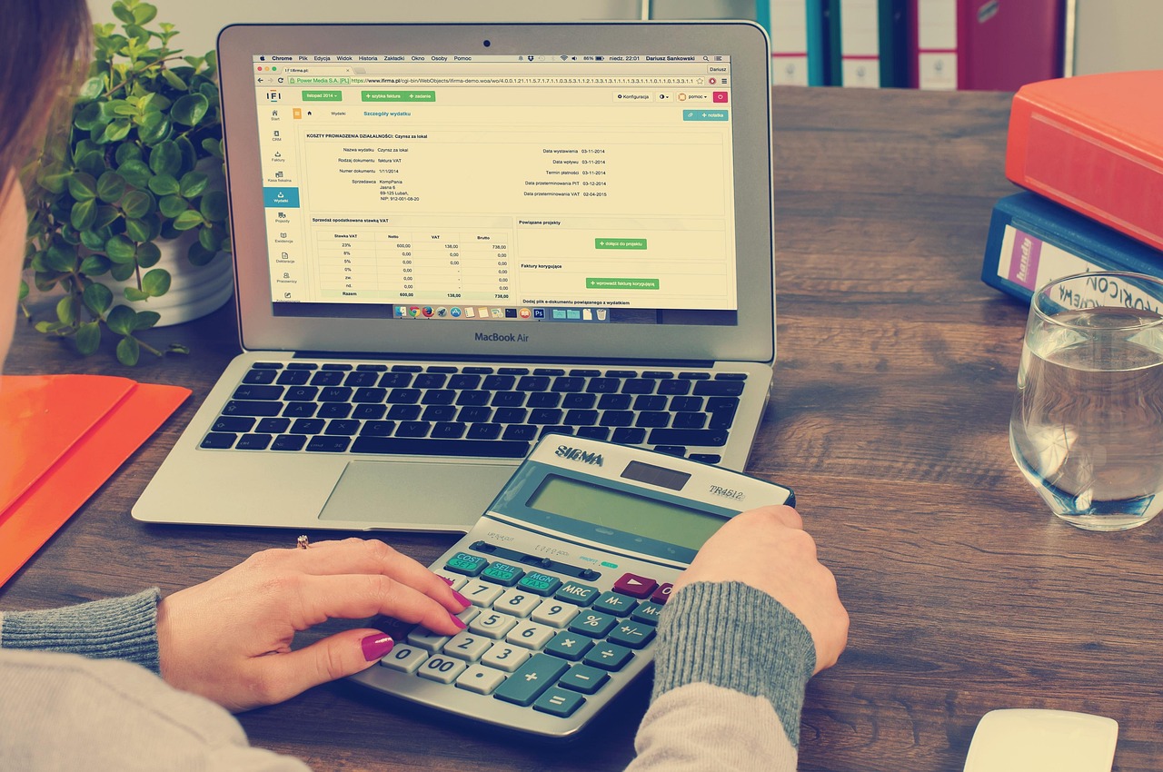 Accounting and bookkeeping professional analyzing financial statements