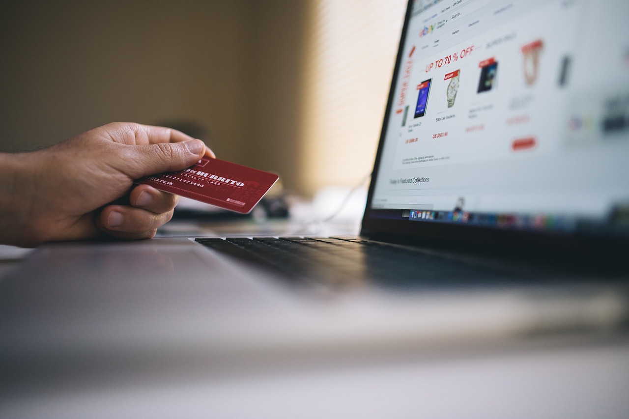 E-commerce online shopping packages and laptop for small business