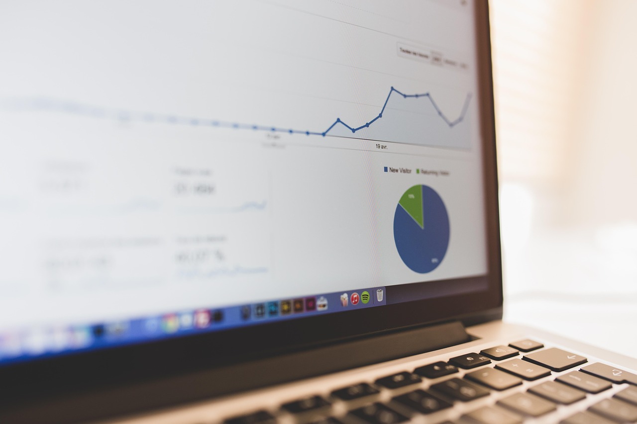 Online bookkeeping digital dashboard on computer screen